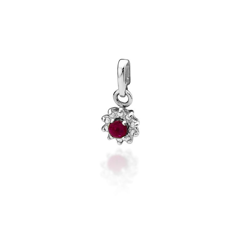 Z185 Ruby prívesok 0.15ct biele zlato Au 585/1000 2