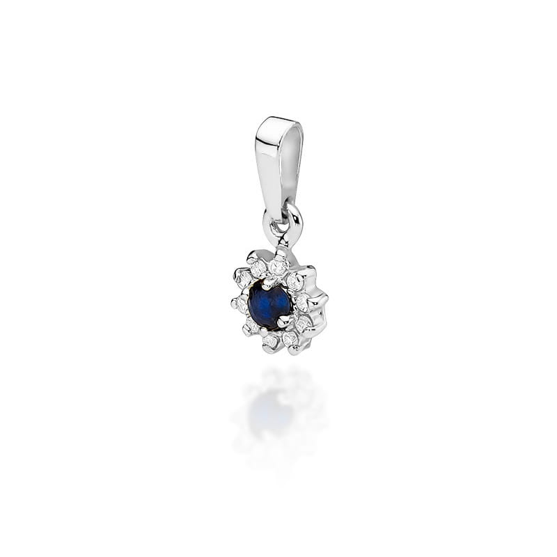 Z185 Zafírový prívesok 0,15ct biele zlato Au 585/1000 2