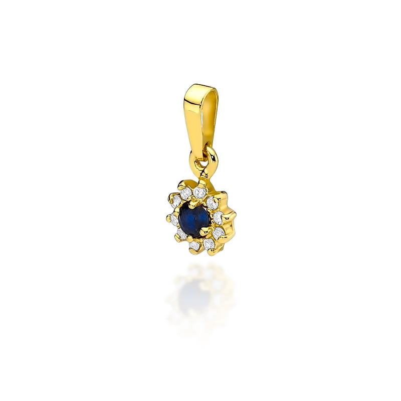 Z185 Zafírový prívesok 0,15ct žlté zlato Au 585/1000 2