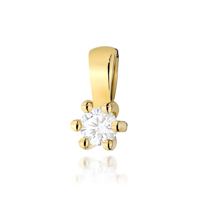 Z222 Diamantový prívesok 0.10ct žlté zlato Au 585/1000 2