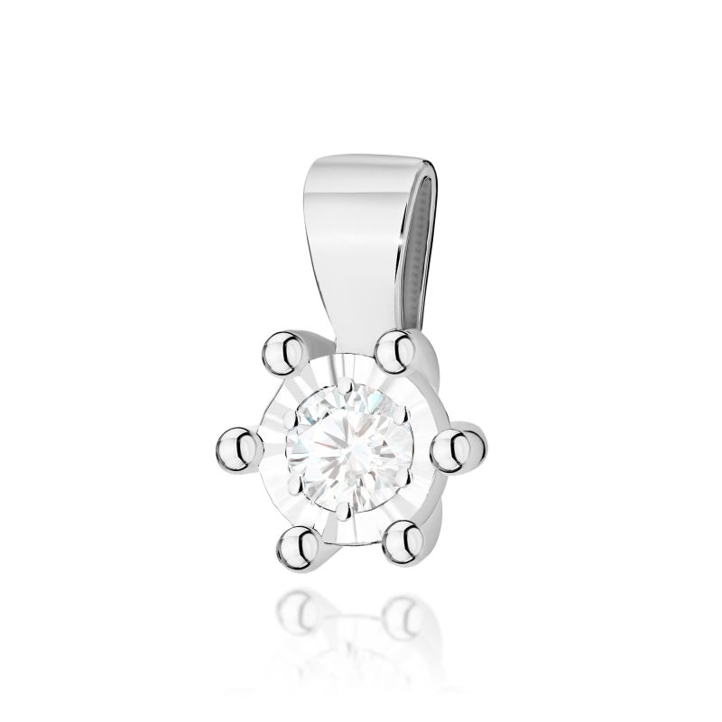 Z222BT Diamantový prívesok 0,08ct biele zlato Au 585/1000 2