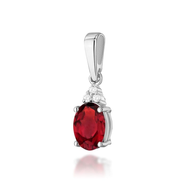 Z308 Ruby prívesok 1.00ct biele zlato Au 585/1000 2