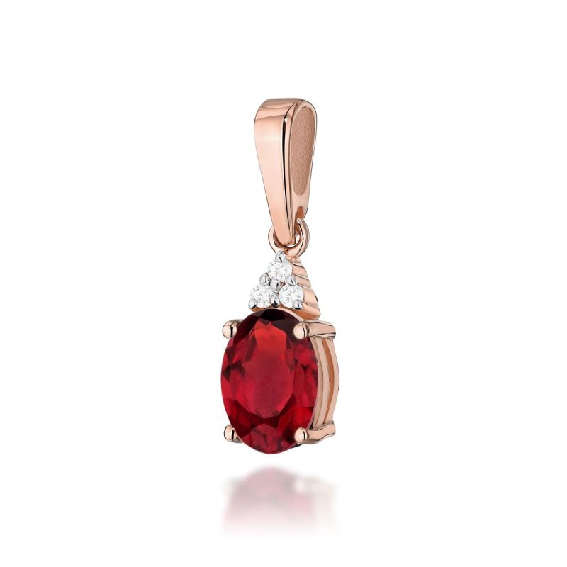 Z308 Ruby prívesok 1.00ct ružové zlato Au 585/1000 2
