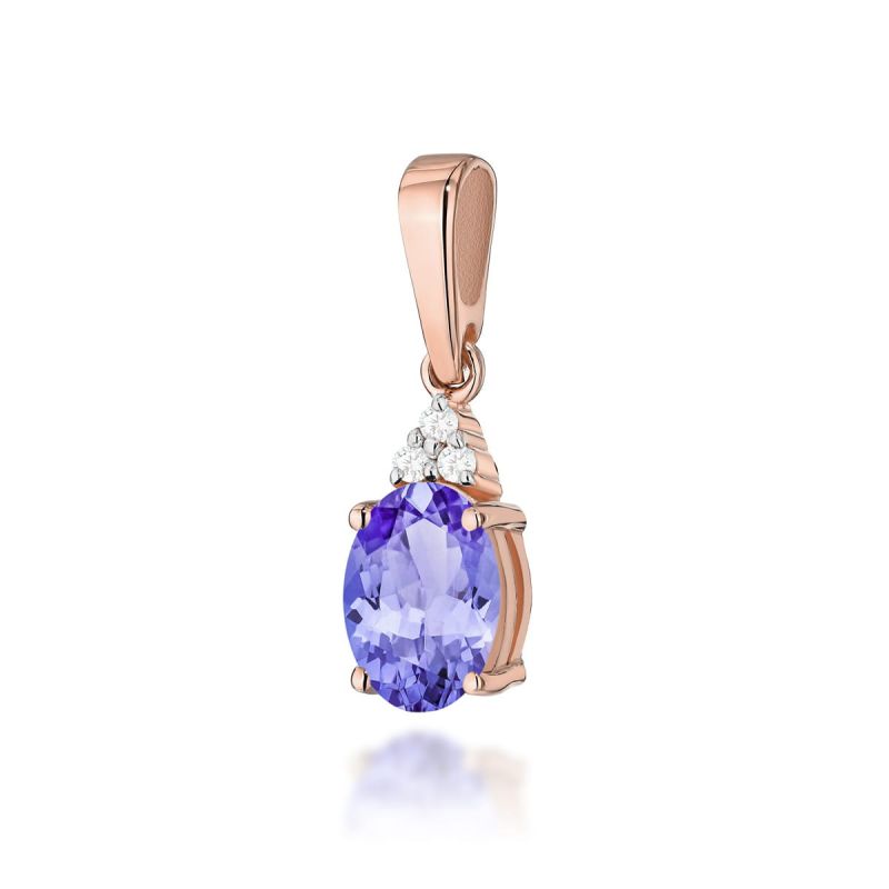 Z308 Tanzanite prívesok 0.70ct ružové zlato Au 585/1000 2