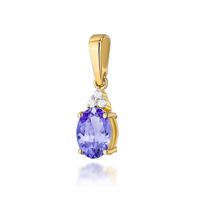Z308 Tanzanite prívesok 0.70ct žlté zlato Au 585/1000 2