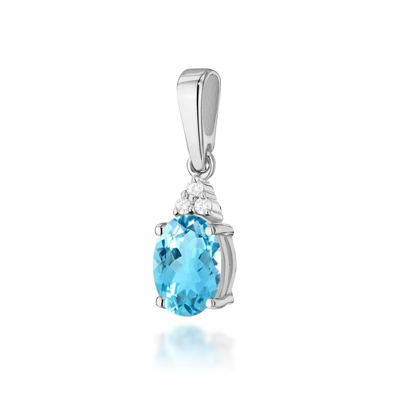 Z308 Topaz prívesok 0.90ct biele zlato Au 585/1000 2
