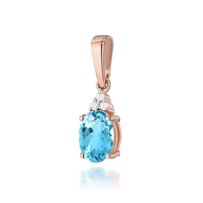 Z308 Topaz prívesok 0.90ct ružové zlato Au 585/1000 2