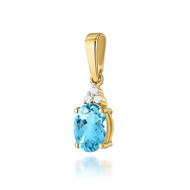 Z308 Topaz prívesok 0.90ct žlté zlato Au 585/1000 2