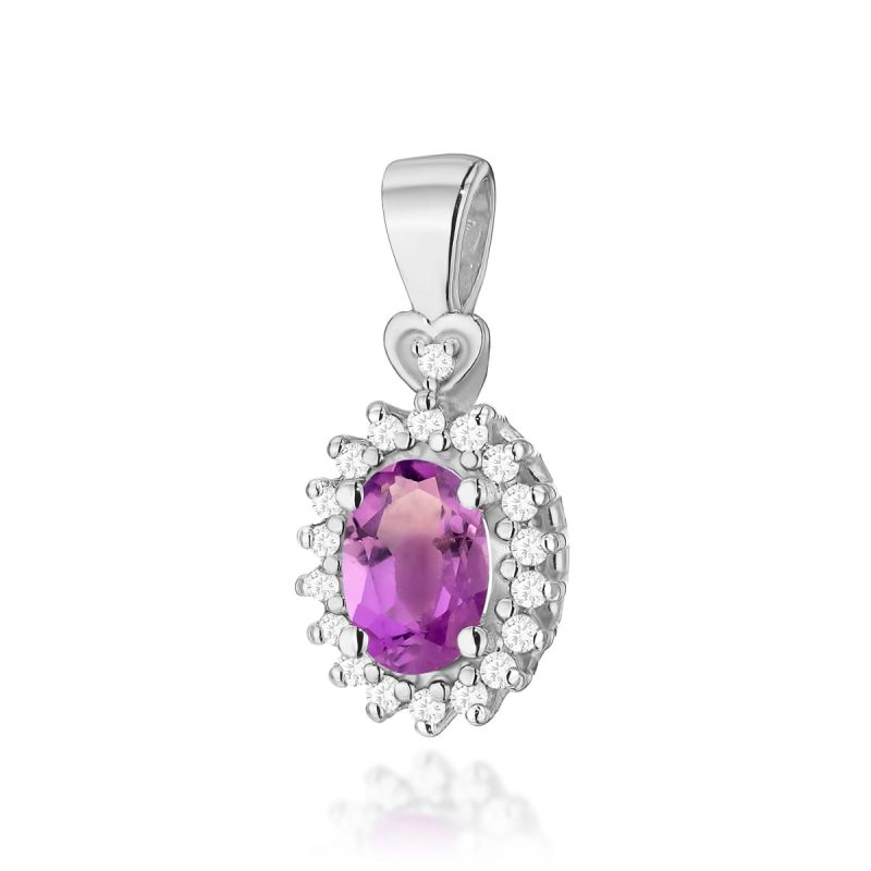 Z312 Ametyst prívesok 0.40ct biele zlato Au 585/1000 2
