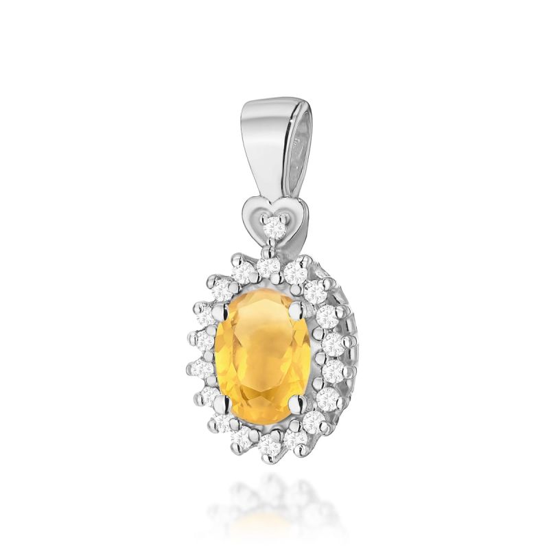 Z312 Citrínový prívesok 0.60ct biele zlato Au 585/1000 2