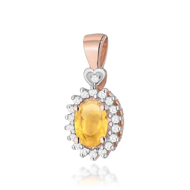 Z312 Citrínový prívesok 0.60ct ružové zlato Au 585/1000 2