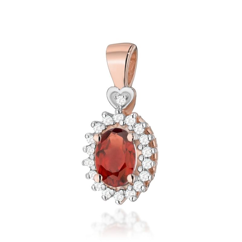Z312 Prívesok Garnet 0.50ct ružové zlato Au 585/1000 2