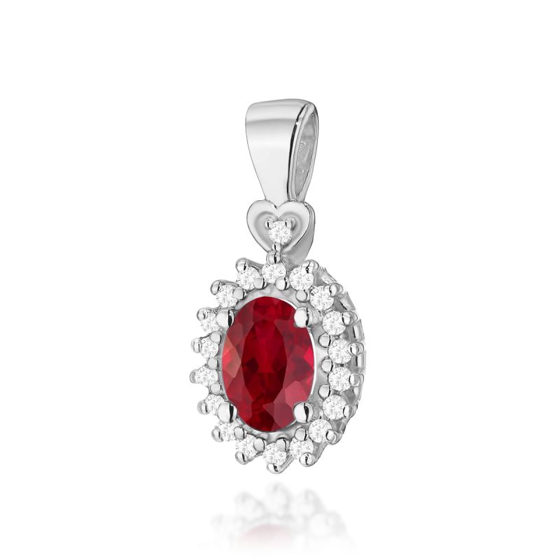Z312 Ruby prívesok 0.60ct biele zlato Au 585/1000 2