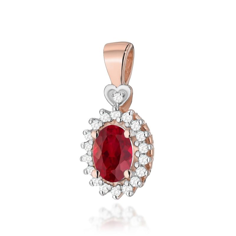 Z312 Ruby prívesok 0.60ct ružové zlato Au 585/1000 2