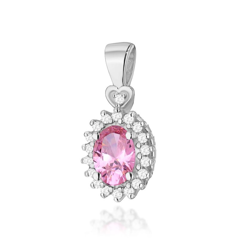Z312 Ružový Topaz prívesok 0.50ct biele zlato Au 585/1000 2
