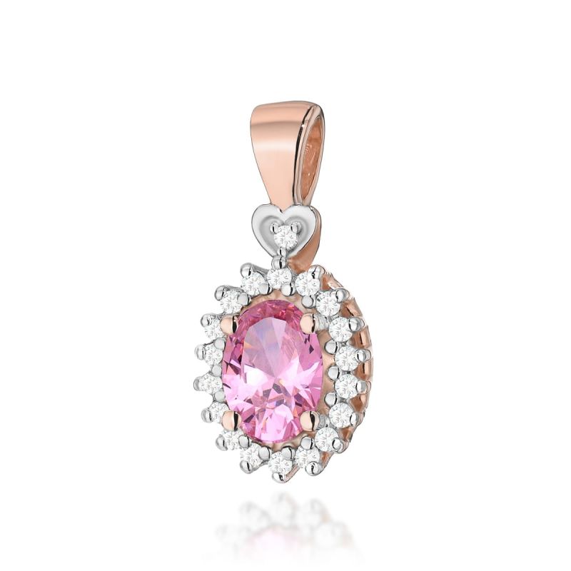Z312 Ružový Topaz prívesok 0.50ct ružové zlato Au 585/1000 2