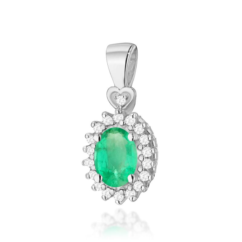 Z312 Smaragdový prívesok 0,40ct biele zlato Au 585/1000 2