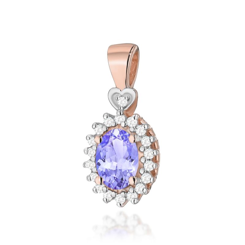 Z312 Tanzanite prívesok 0.40ct ružové zlato Au 585/1000 2