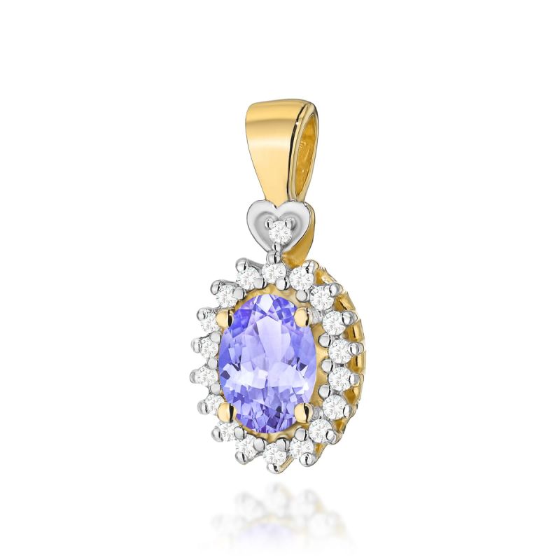 Z312 Tanzanite prívesok 0.40ct žlté zlato Au 585/1000 2