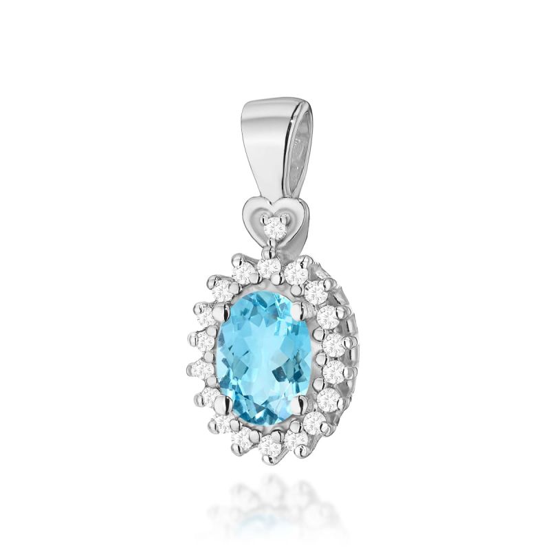 Z312 Topaz prívesok 0.50ct biele zlato Au 585/1000 2