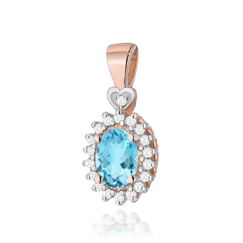 Z312 Topaz prívesok 0.50ct ružové zlato Au 585/1000 2