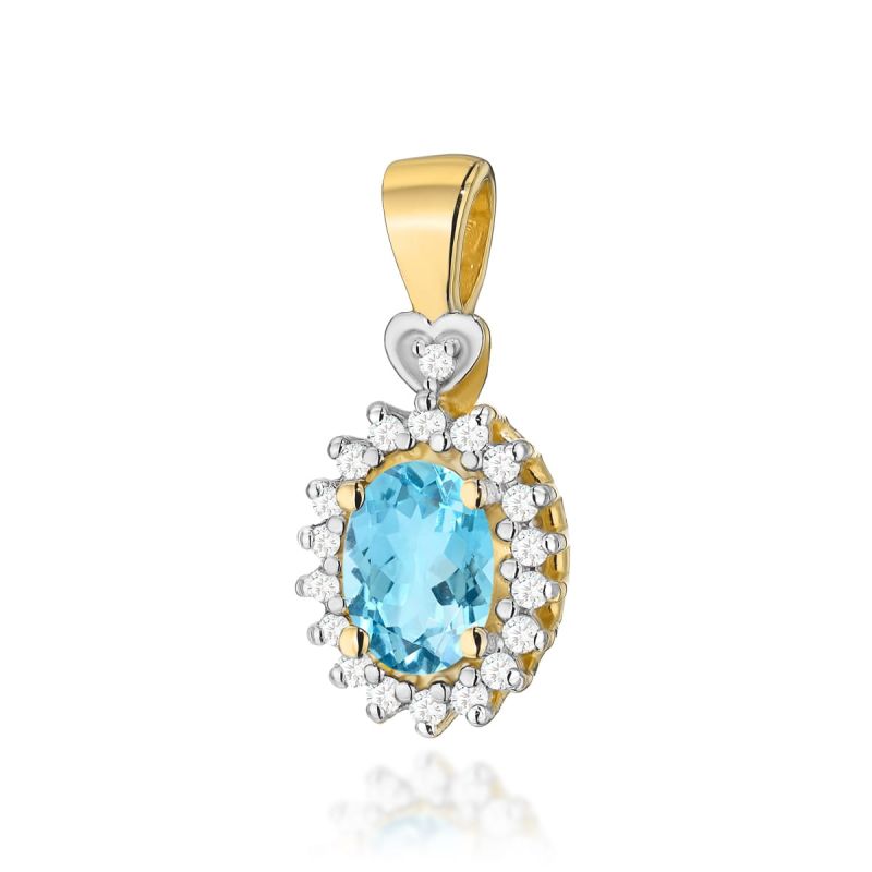 Z312 Topaz prívesok 0.50ct žlté zlato Au 585/1000 2