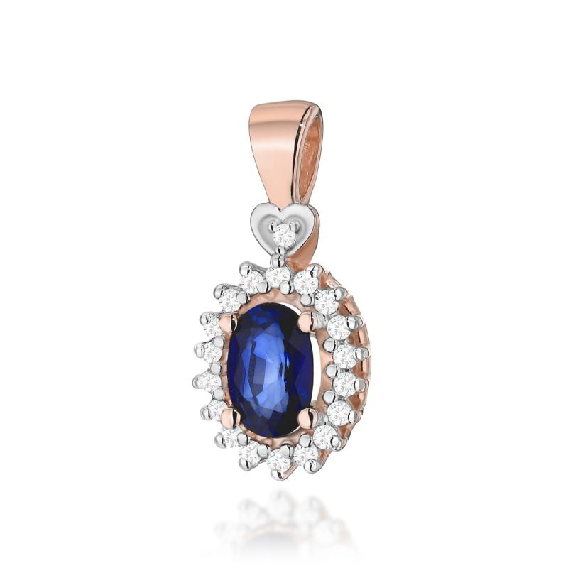 Z312 Zafírový prívesok 0,70ct ružové zlato Au 585/1000 2