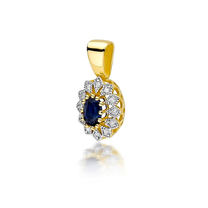 Z354 Zafírový prívesok 0,70ct žlté zlato Au 585/1000 2