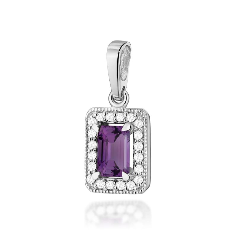 Z422 Ametyst prívesok 0.50ct biele zlato Au 585/1000 2