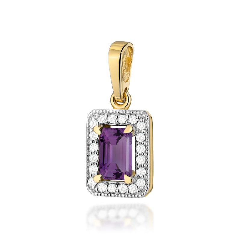 Z422 Ametyst prívesok 0.50ct žlté zlato Au 585/1000 2