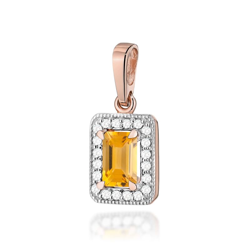 Z422 Citrínový prívesok 0.60ct ružové zlato Au 585/1000 2