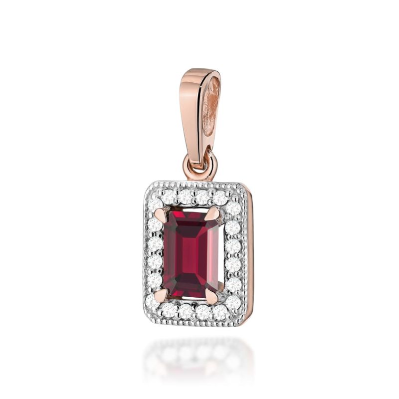 Z422 Prívesok Garnet 0.70ct ružové zlato Au 585/1000 2