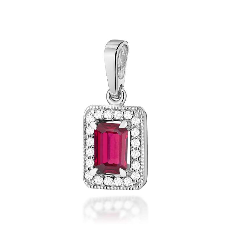 Z422 Ruby prívesok 0.80ct biele zlato Au 585/1000 2