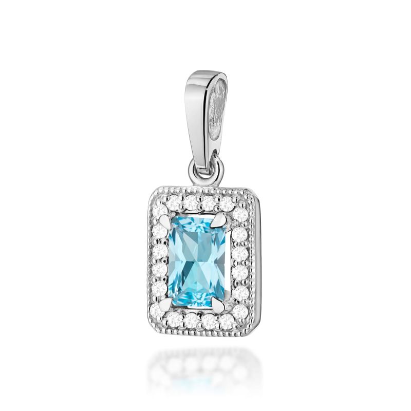 Z422 Topaz prívesok 0.65ct biele zlato Au 585/1000 2