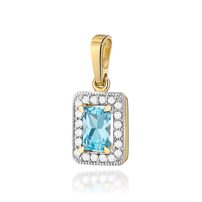 Z422 Topaz prívesok 0.65ct žlté zlato Au 585/1000 2