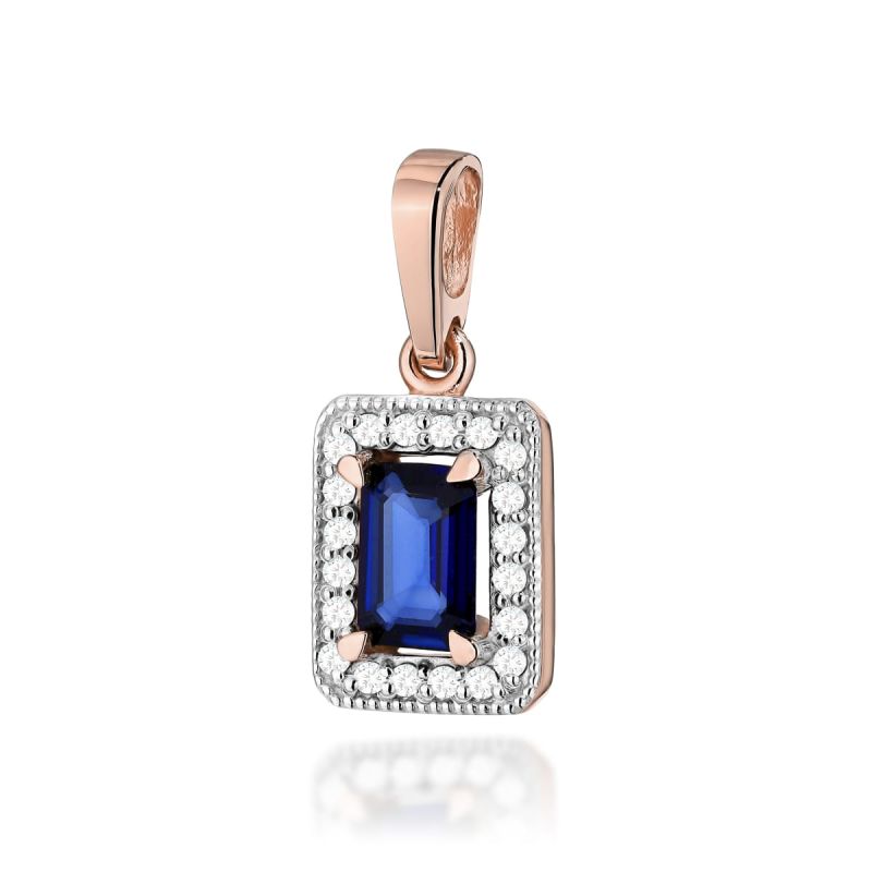 Z422 Zafírový prívesok 0.60ct ružové zlato Au 585/1000 2