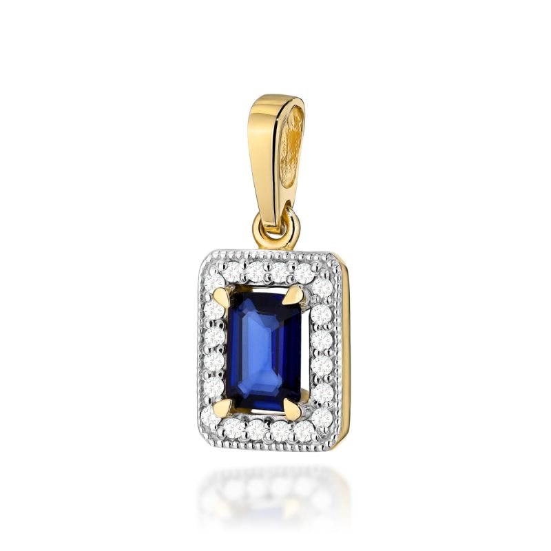 Z422 Zafírový prívesok 0,60ct žlté zlato Au 585/1000 2