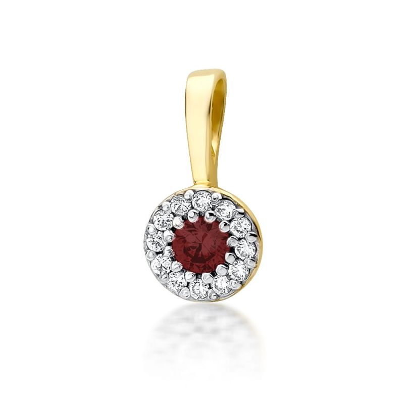 Z443 Ruby prívesok 0.15ct žlté zlato Au 585/1000 2