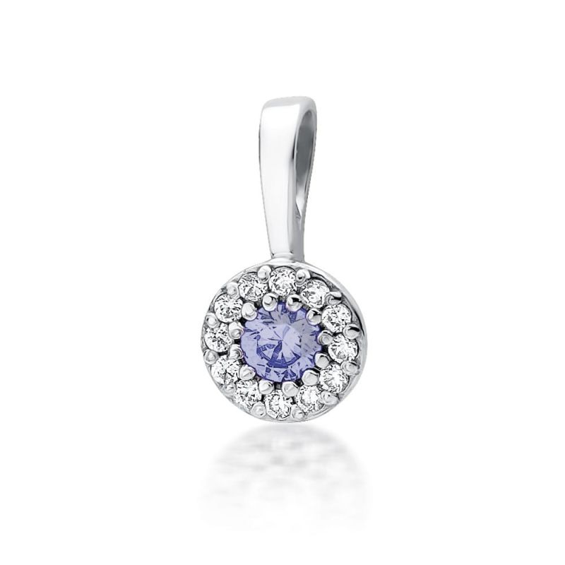 Z443 Tanzanite prívesok 0.15ct biele zlato Au 585/1000 2
