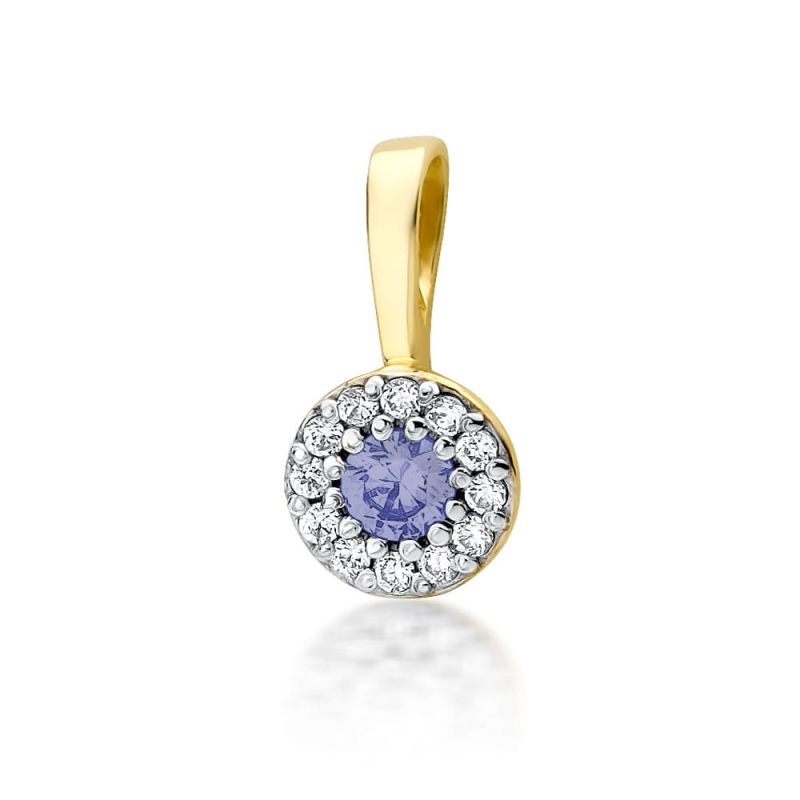 Z443 Tanzanite prívesok 0.15ct žlté zlato Au 585/1000 2