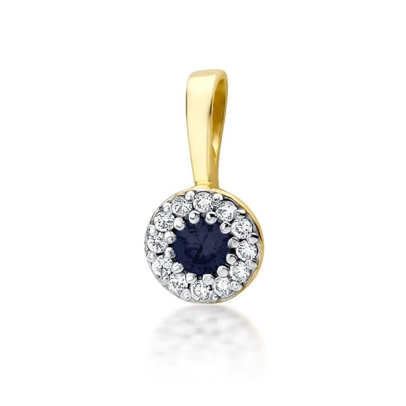Z443 Zafírový prívesok 0,15ct žlté zlato Au 585/1000 2