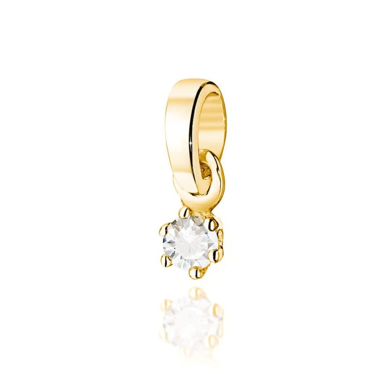 Z501 Diamantový prívesok 0.04ct žlté zlato Au 585/1000 2