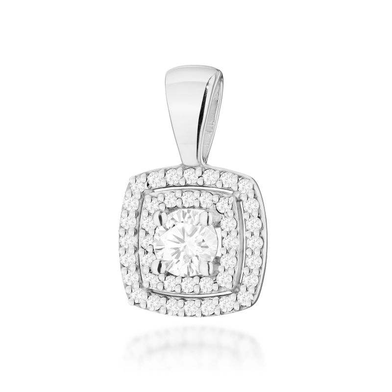 Z506 prívesok s diamantmi biele zlato Au 585/1000 2