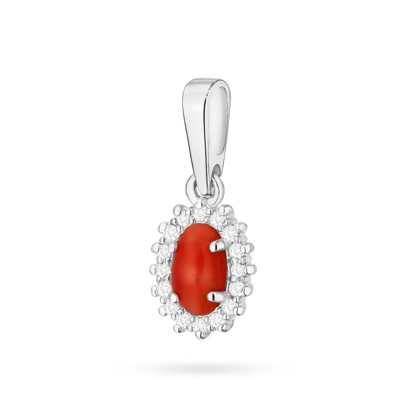 Z569 Koral prívesok 0.20ct biele zlato Au 585/1000 2