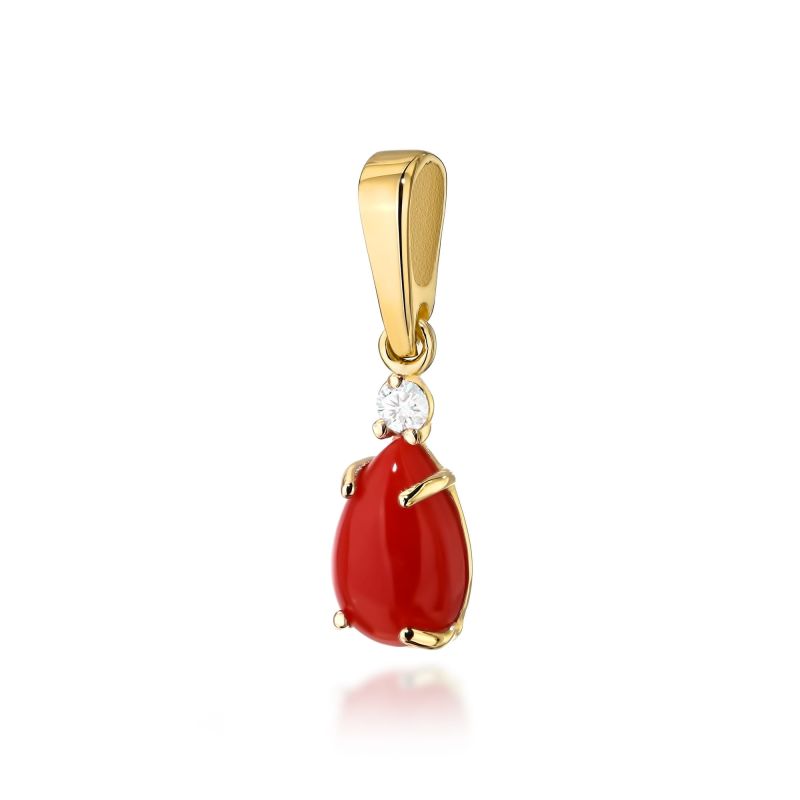 Z570 Koral prívesok 0.65ct žlté zlato Au 585/1000 2
